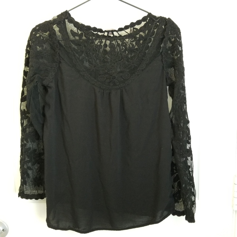 Xhilaration black lace top